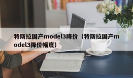 特斯拉国产model3降价（特斯拉国产model3降价幅度）