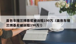 面包车撞兰博基尼被诉赔190万（面包车撞兰博基尼被诉赔190万!）