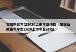 宝骏新款车型2020上市车自动挡（宝骏新款轿车车型2020上市车自动挡）