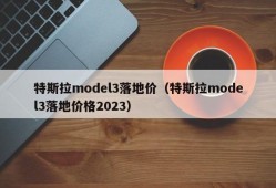 特斯拉model3落地价（特斯拉model3落地价格2023）