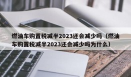 燃油车购置税减半2023还会减少吗（燃油车购置税减半2023还会减少吗为什么）