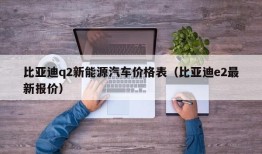 比亚迪q2新能源汽车价格表（比亚迪e2最新报价）