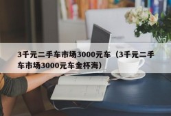 3千元二手车市场3000元车（3千元二手车市场3000元车金杯海）