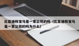 比亚迪和宝马是一家公司的吗（比亚迪和宝马是一家公司的吗为什么）