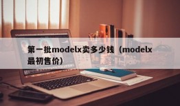 第一批modelx卖多少钱（modelx最初售价）