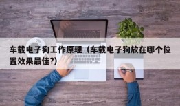 车载电子狗工作原理（车载电子狗放在哪个位置效果最佳?）