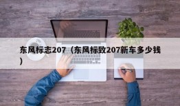 东风标志207（东风标致207新车多少钱）